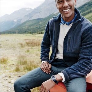 J. Crew Men's Navy and Black Lightweight Jacket